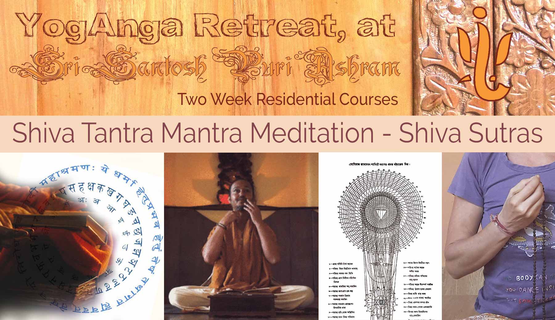 YogAnga Retreat at Sri Santosh Puri Ashram - www.yoganga.org - shiva tantra mantra meditation, śiva śakti and nara, chakra wheel of letters, sanskrit, shiva sutras
